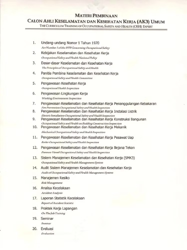 AHLI K3 UMUM KEMNAKER 2